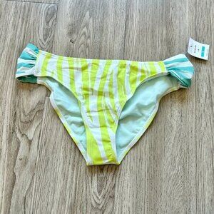 Beach Lingo Girl's Green Zebra Stripe Bikini Swim Bottom Size 16 NWT